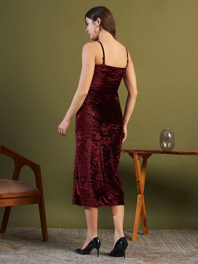 women solid shoulder strap sheath dress - 22558713 -  Standard Image - 3