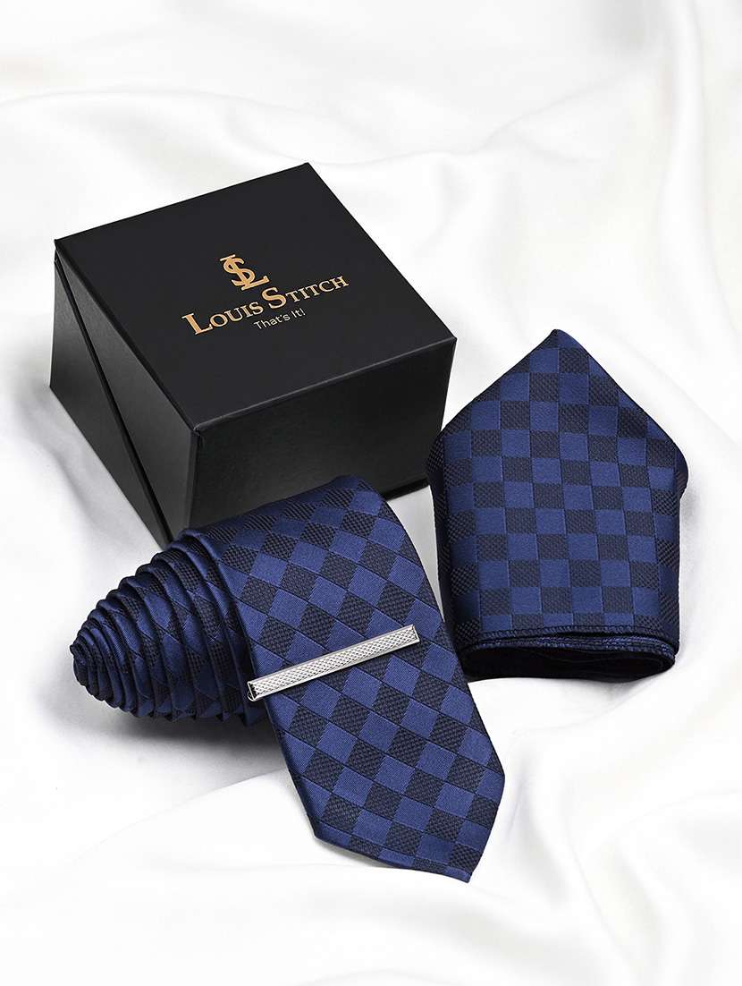 men necktie and pocket square gift box set
