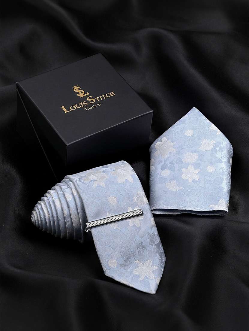 men necktie and pocket square gift box set