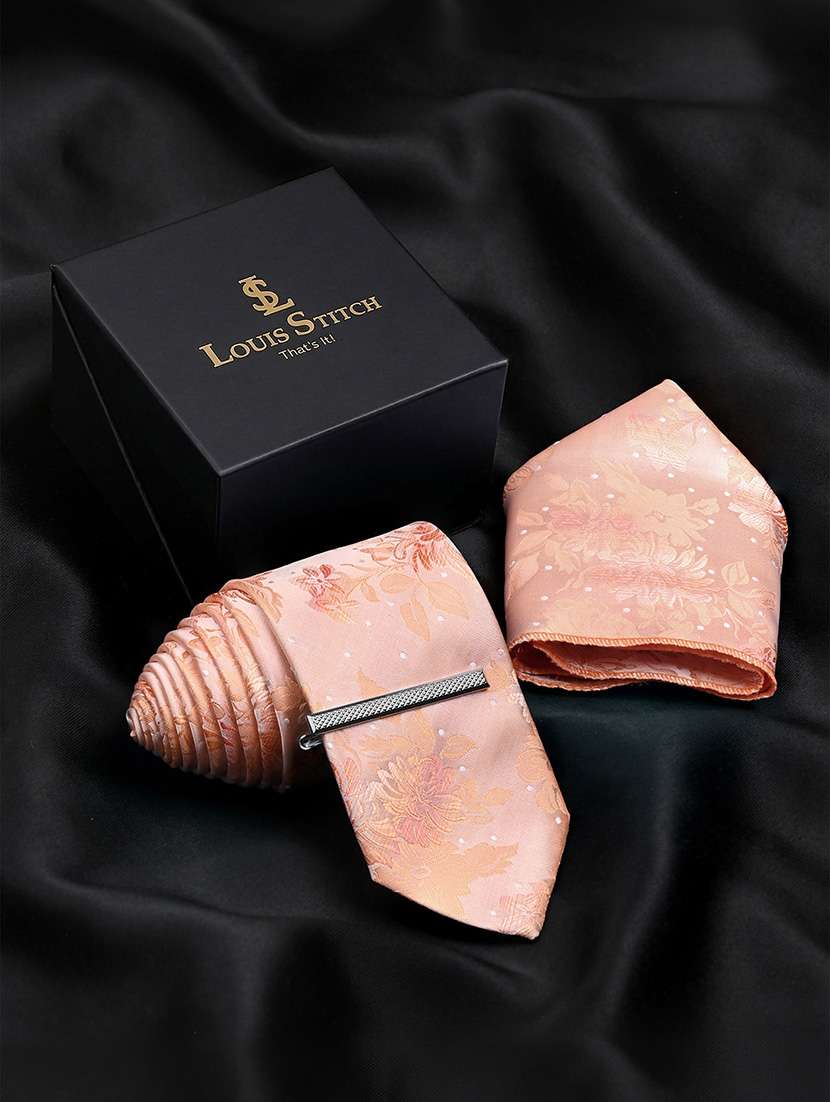 men necktie and pocket square gift box set
