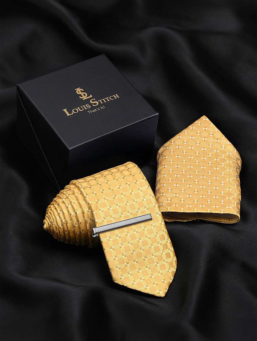 men necktie and pocket square gift box set