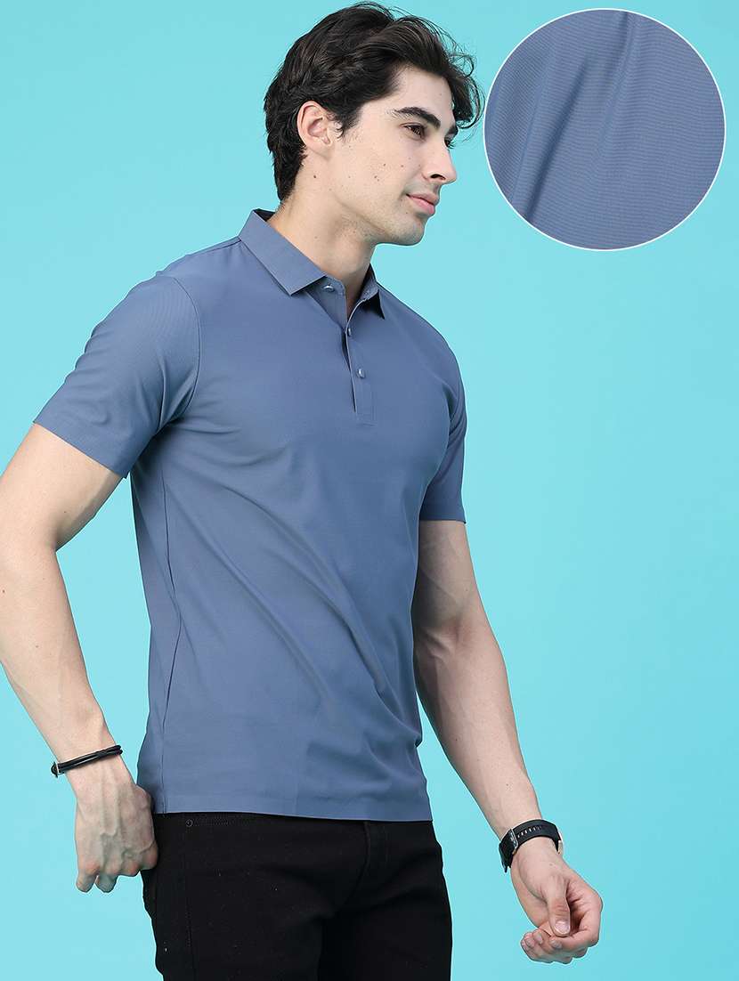 men solid short sleeve slim fit polo t-shirt - 22561122 -  Standard Image - 3