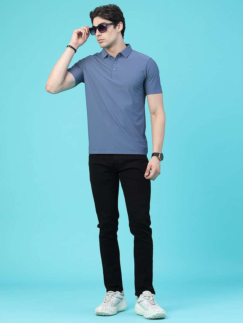 men solid short sleeve slim fit polo t-shirt - 22561122 -  Standard Image - 5