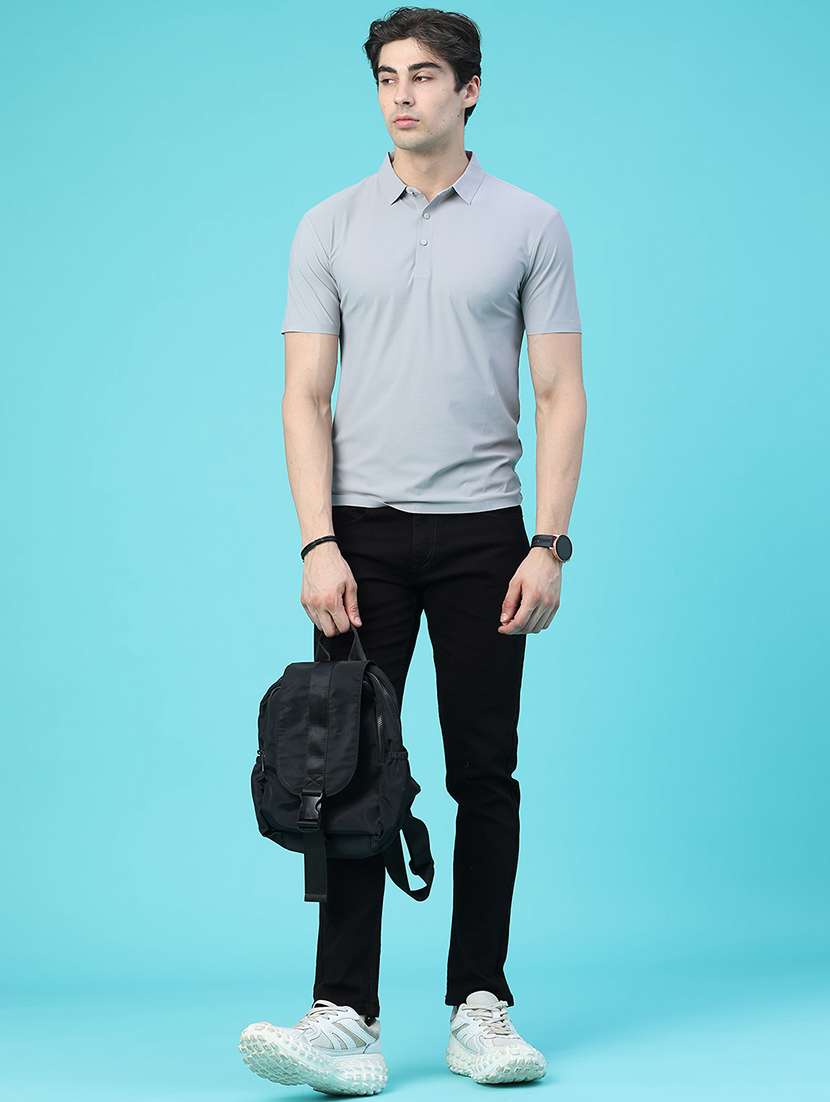 men solid short sleeve slim fit polo t-shirt - 22561126 -  Standard Image - 5