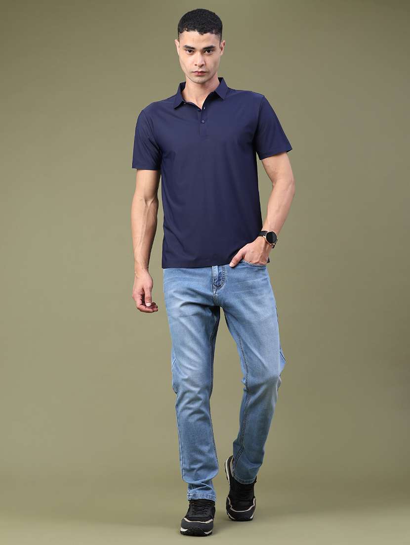 Men Solid Short Sleeve Slim Fit Polo T-shirt - 22561128 -  Standard Image - 5