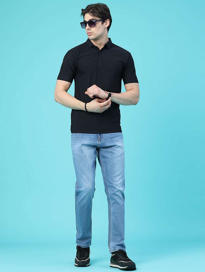 men solid short sleeve slim fit polo t-shirt - 22561129 -  Standard Image - 5
