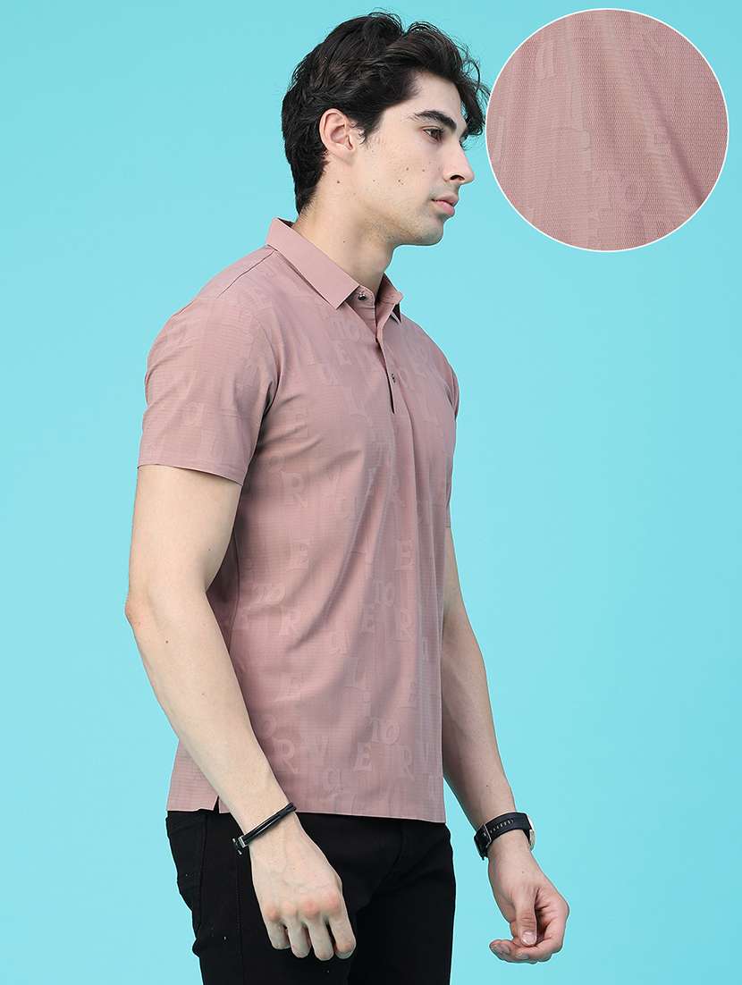 Men Self Design Short Sleeve Slim Fit Polo T-shirt - 22561132 -  Standard Image - 3