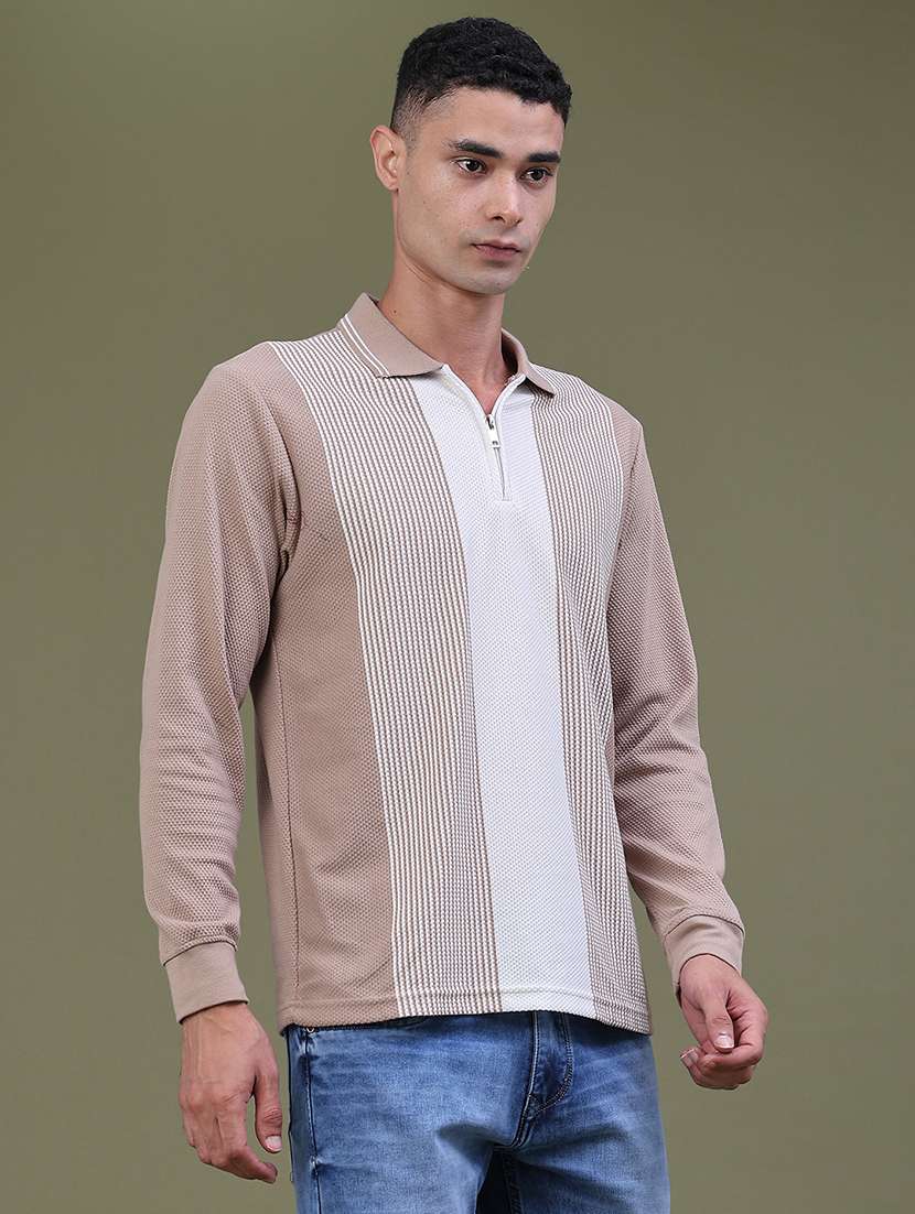 men striped long sleeve regular fit polo t-shirt - 22561270 -  Standard Image - 3