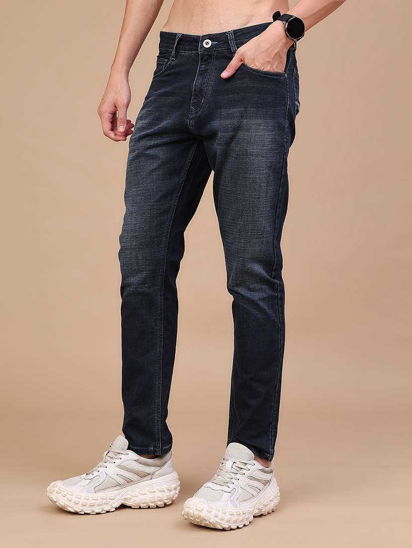 Men Washed Mid Rise Full Length Slim Fit Jeans - 22561384 -  Standard Image - 3