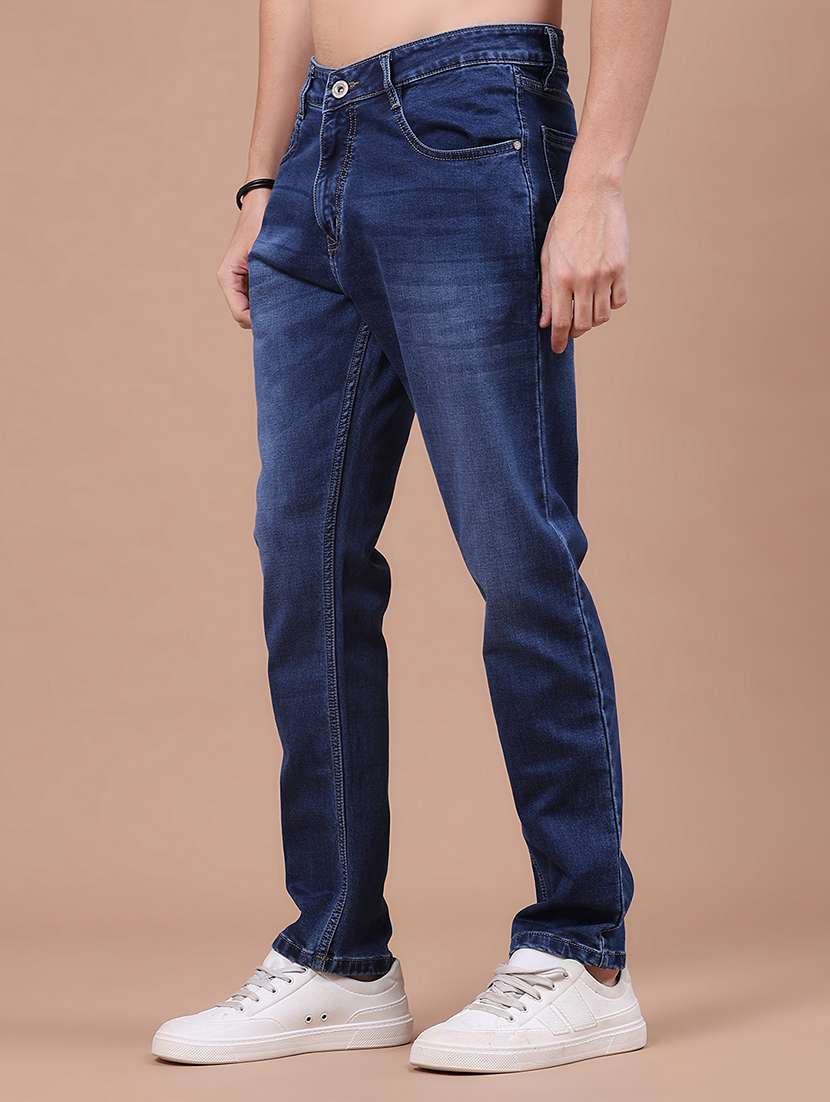 Men Washed Mid Rise Full Length Straight Jeans - 22561387 -  Standard Image - 3