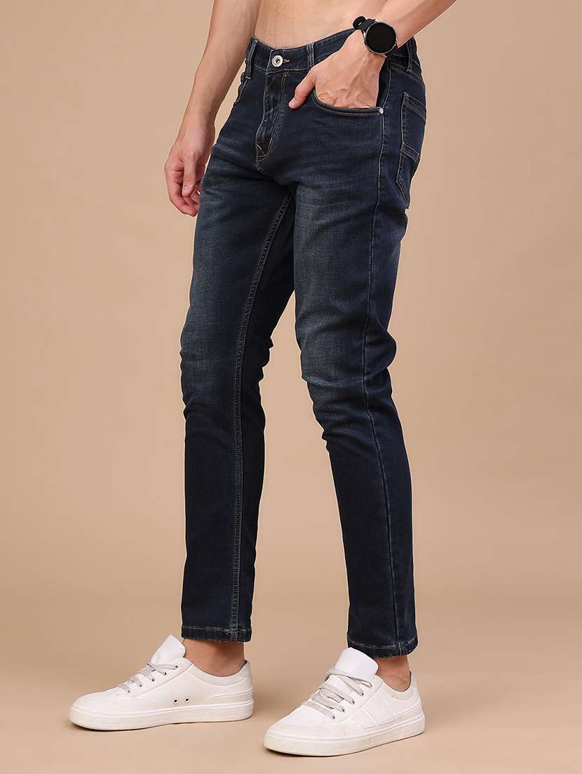 men washed mid rise full length slim fit jeans - 22561392 -  Standard Image - 3