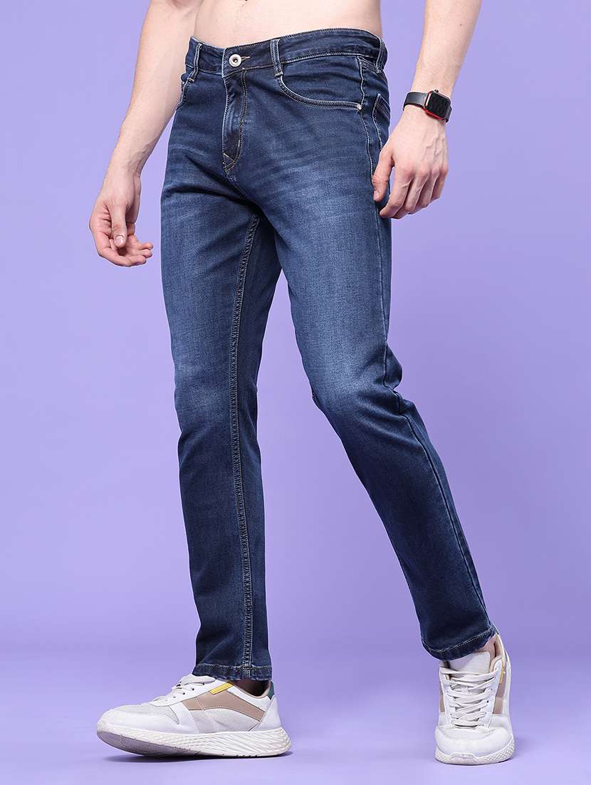 Men Washed Mid Rise Full Length Slim Fit Jeans - 22561393 -  Standard Image - 3