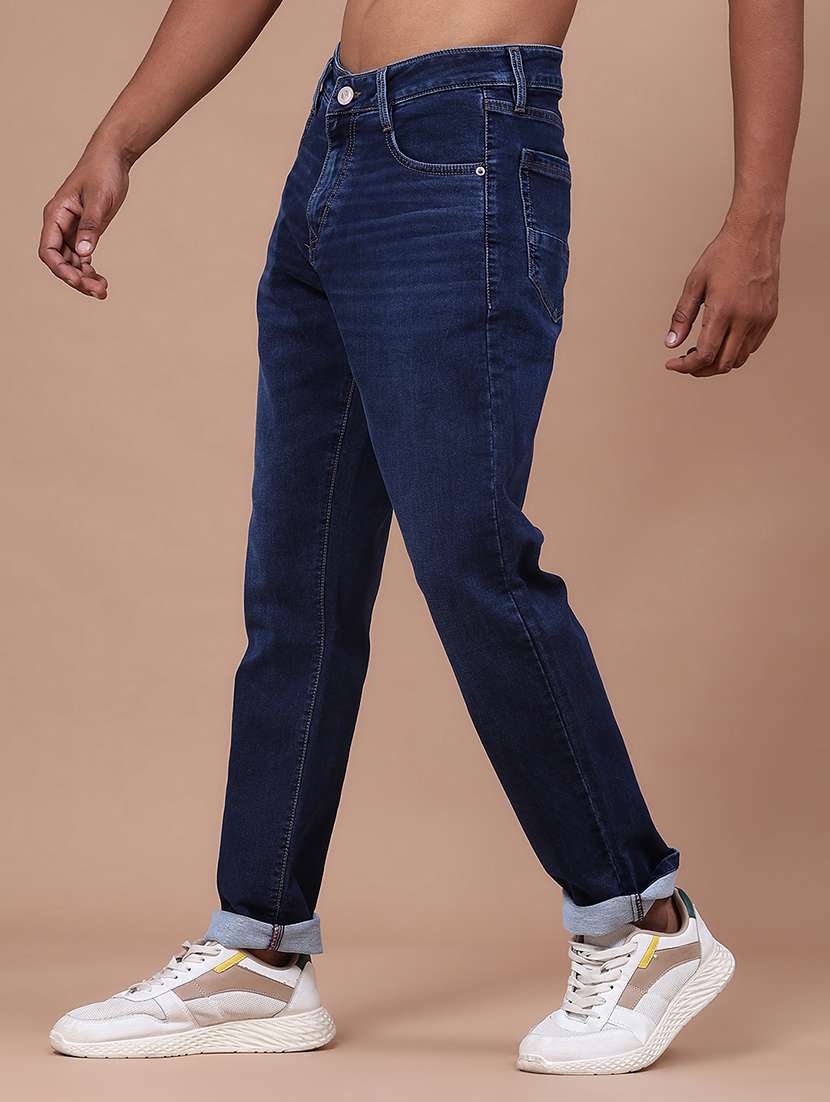 Men Washed Mid Rise Full Length Tapered Jeans - 22561394 -  Standard Image - 3