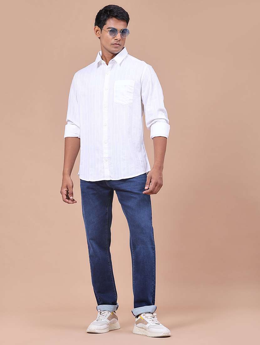 Men Washed Mid Rise Full Length Tapered Jeans - 22561394 -  Standard Image - 5