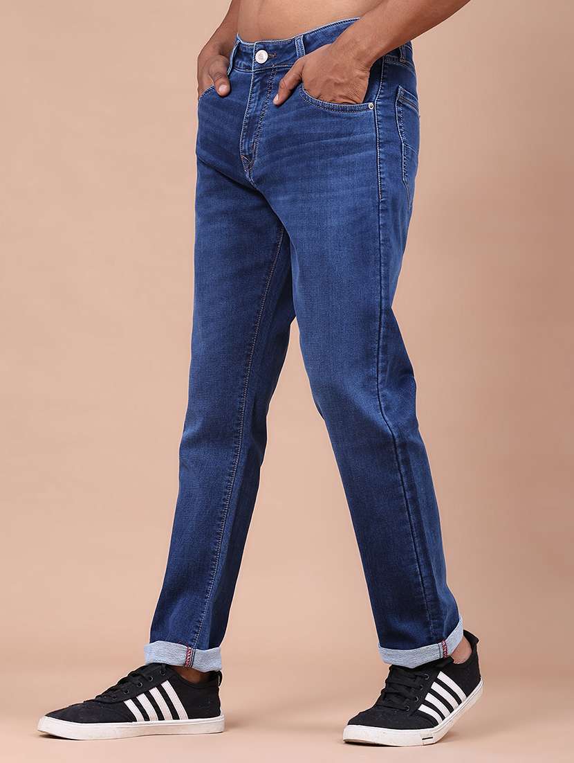 Men Washed Mid Rise Full Length Tapered Jeans - 22561395 -  Standard Image - 3