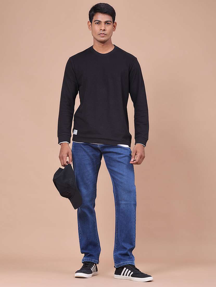 Men Washed Mid Rise Full Length Tapered Jeans - 22561395 -  Standard Image - 5