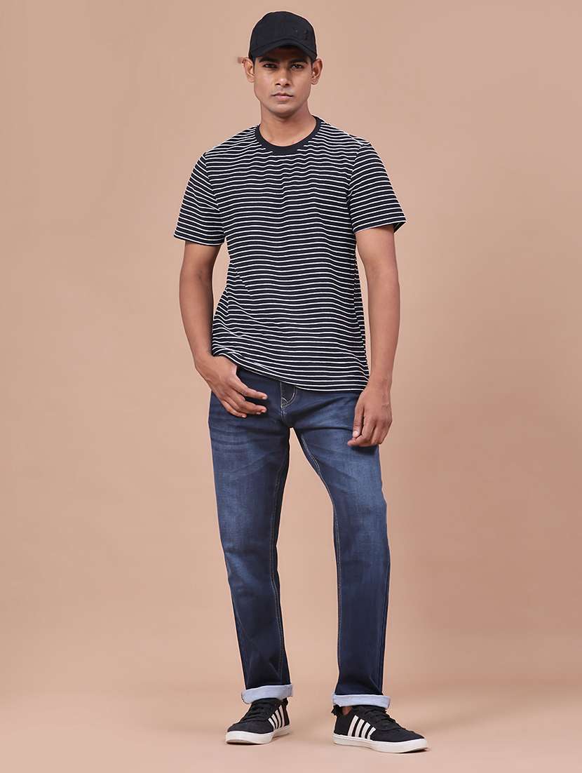 Men Washed Mid Rise Full Length Tapered Jeans - 22561404 -  Standard Image - 5