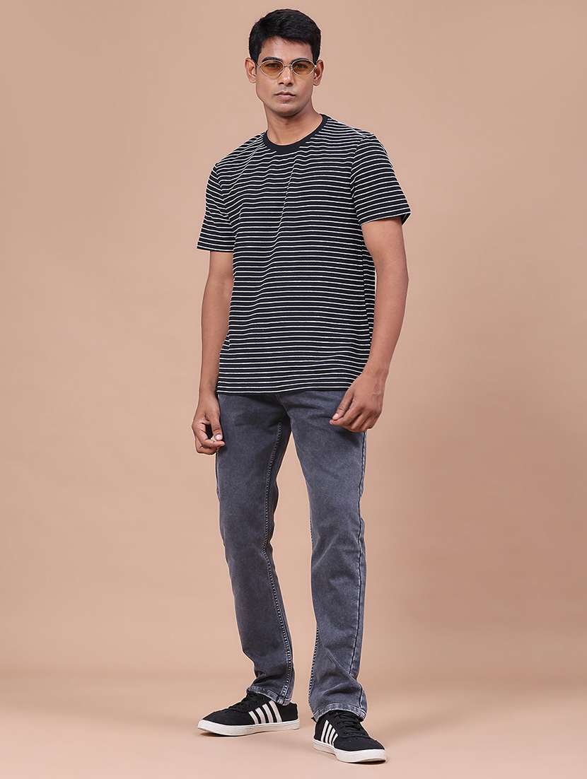 Men Washed Mid Rise Full Length Slim Fit Jeans - 22561423 -  Standard Image - 5
