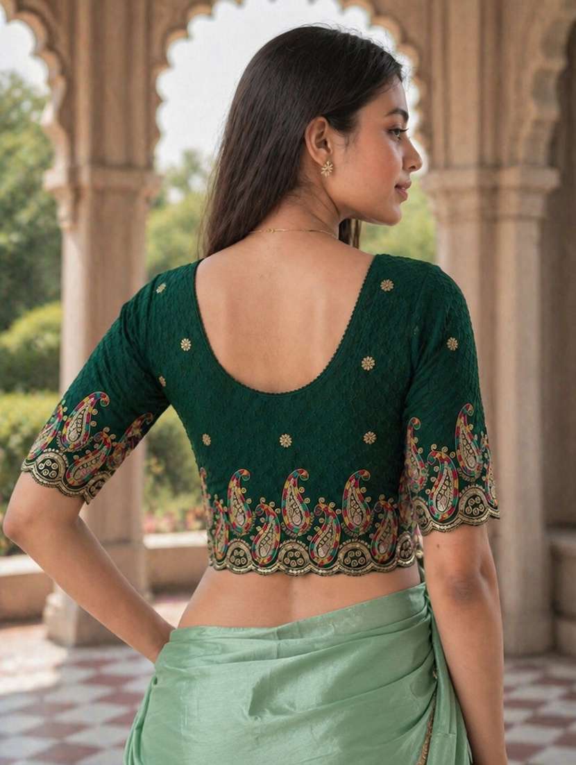 women embroidered round neck stitched blouse - 22561454 -  Standard Image - 5
