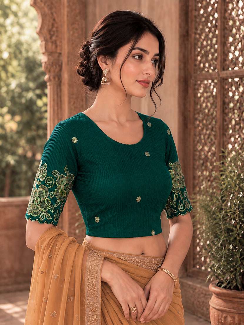 women embroidered round neck stitched blouse - 22561470 -  Standard Image - 3