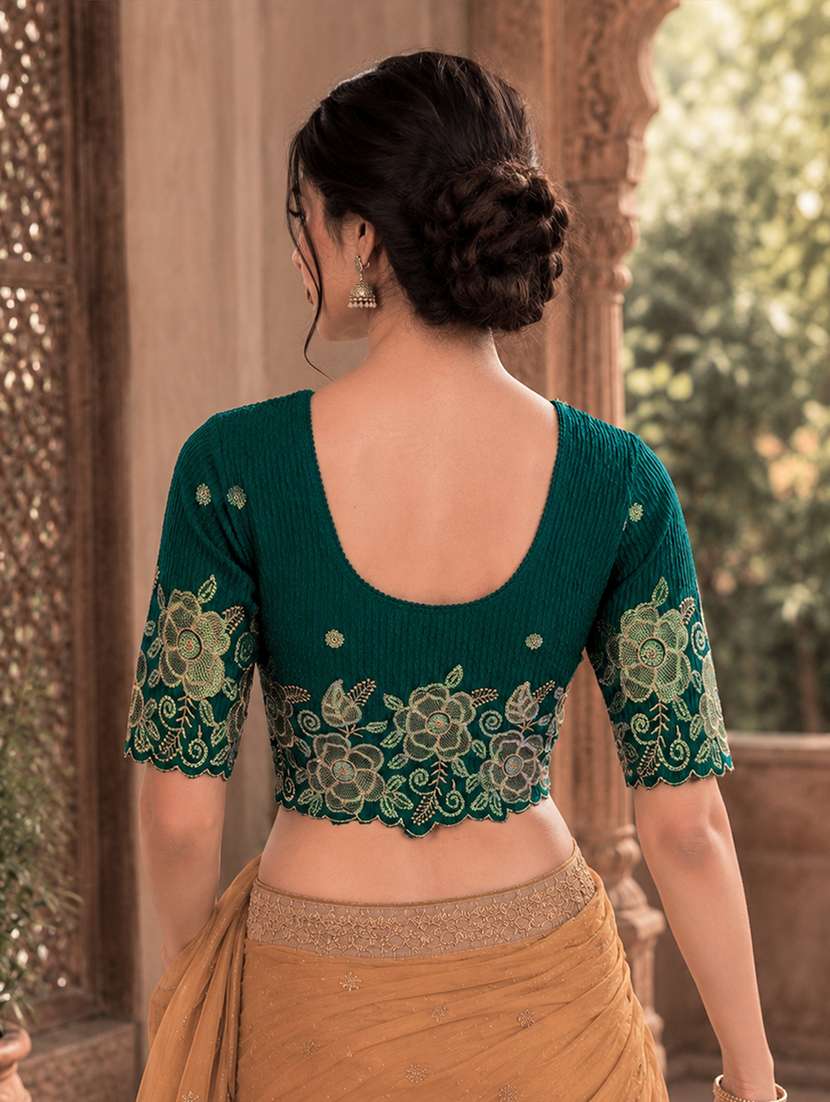 women embroidered round neck stitched blouse - 22561470 -  Standard Image - 5