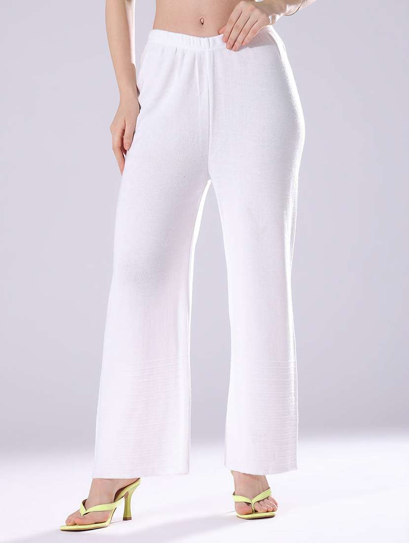 women self design mid rise regular fit palazzo