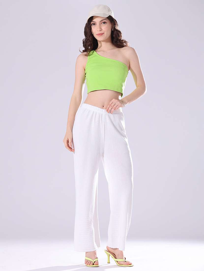 Women Self Design Mid Rise Regular Fit Palazzo - 22561531 -  Standard Image - 3