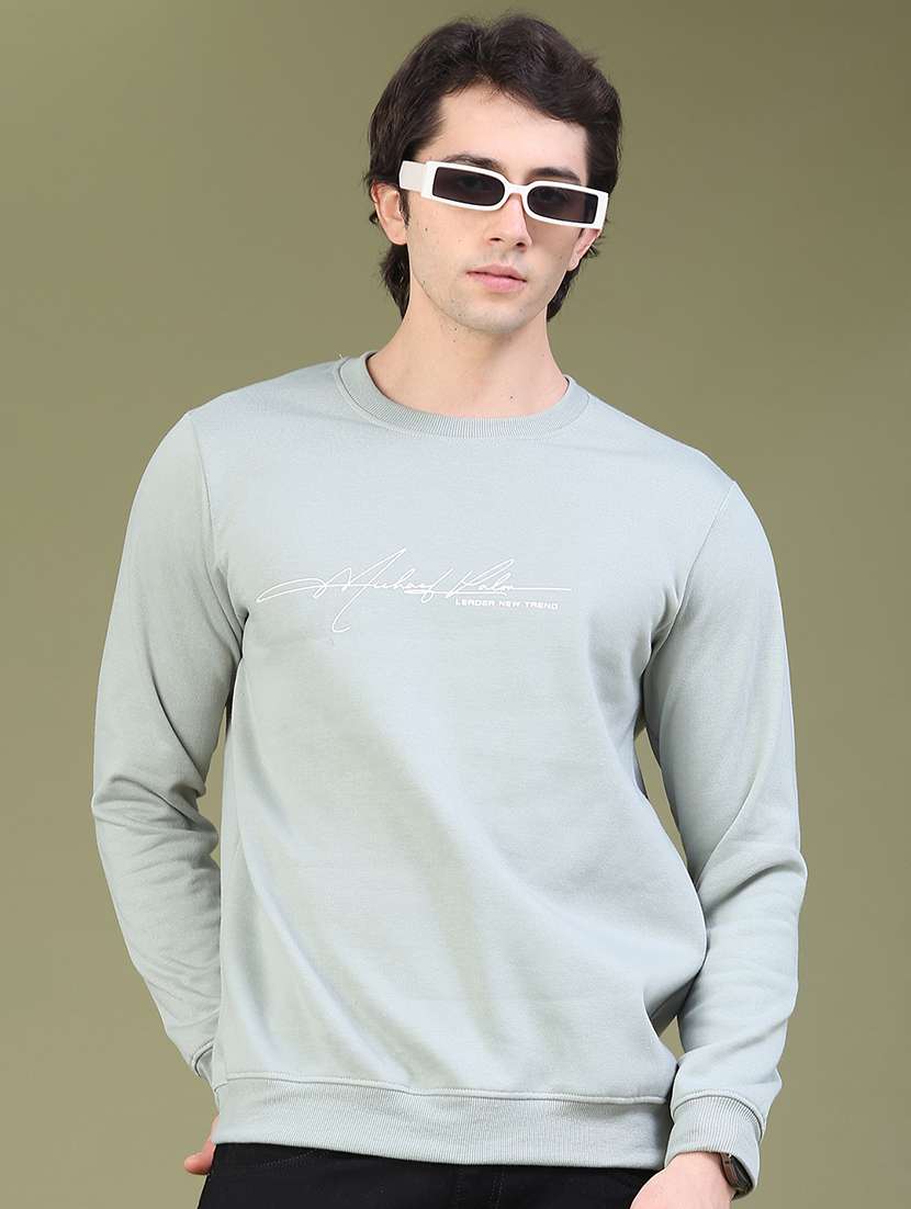 men typographic long sleeve regular fit sweatshirt