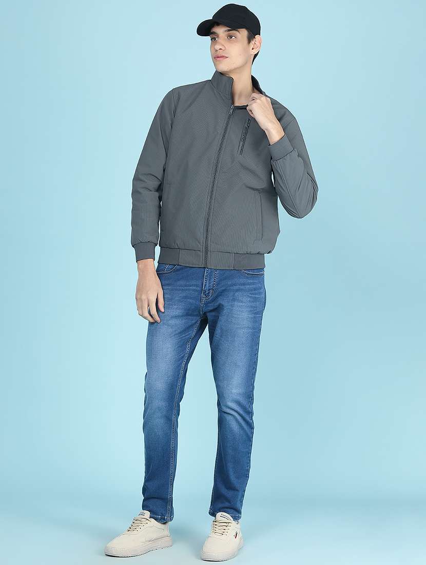 Men Solid Long Sleeve Bomber Jacket - 22562169 -  Standard Image - 5