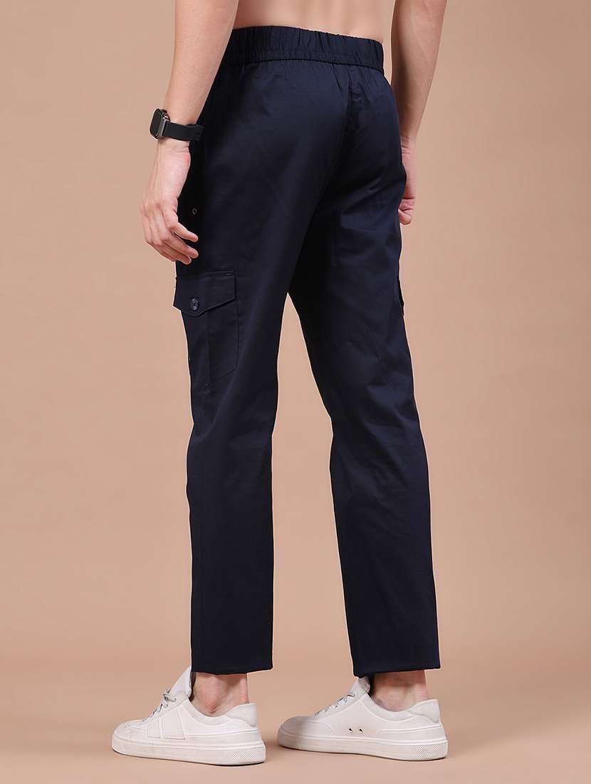 men solid mid rise regular fit cargo  - 22562320 -  Standard Image - 3