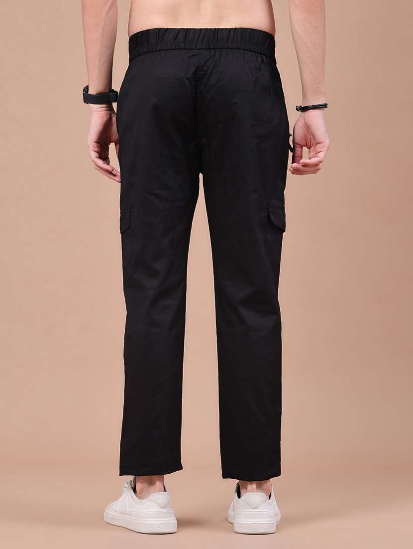 men solid mid rise regular fit cargo  - 22562321 -  Standard Image - 3