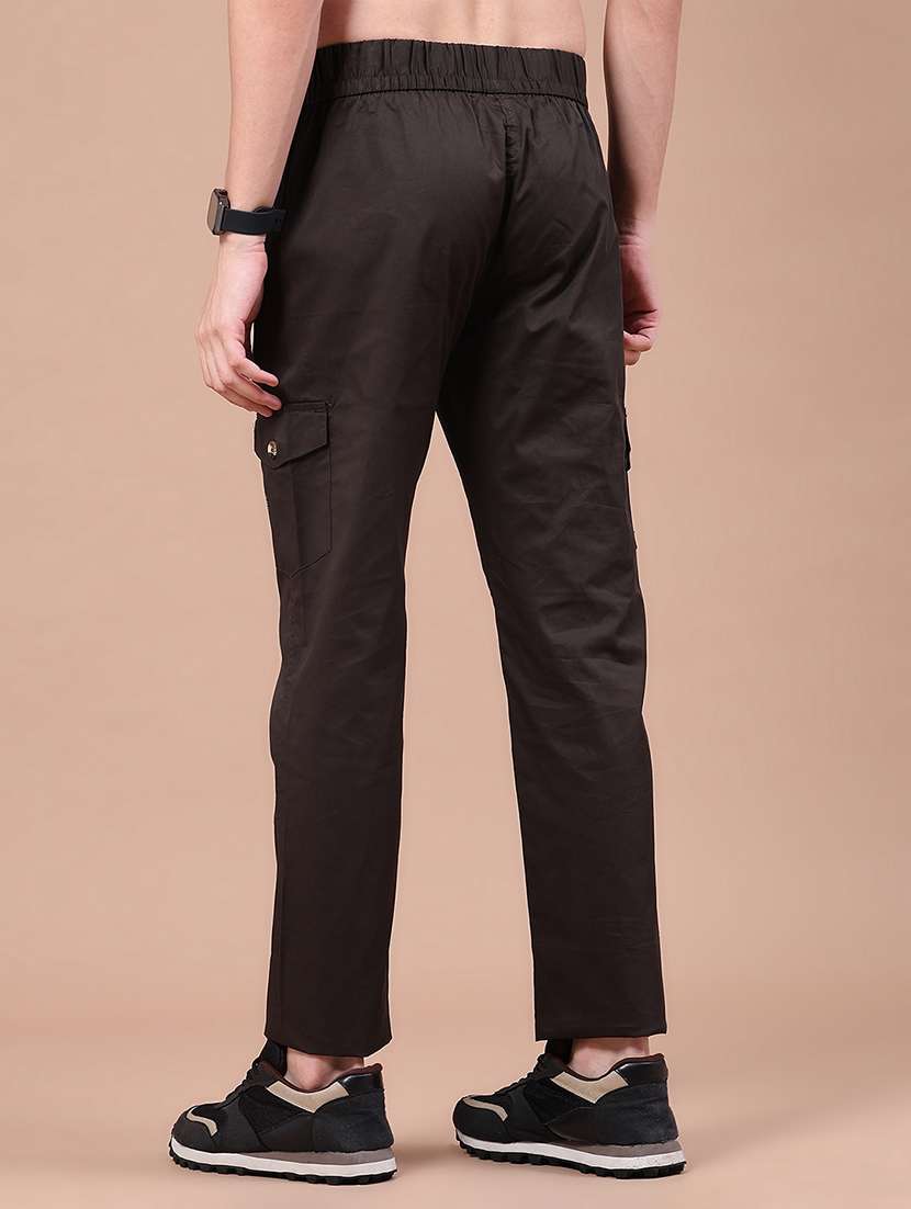men solid mid rise regular fit cargo  - 22562323 -  Standard Image - 3
