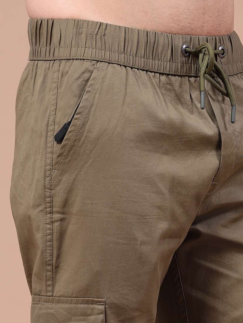 Men Solid Mid Rise Regular Fit Cargo - 22562324 -  Standard Image - 5