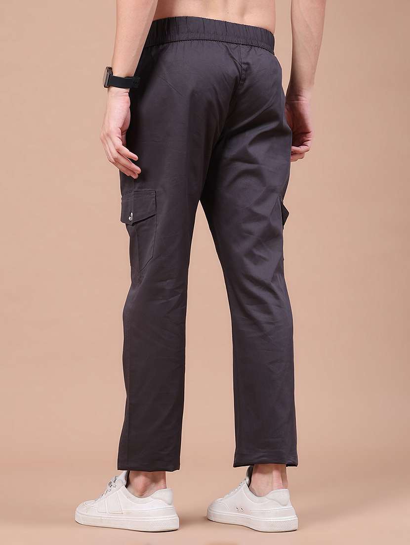 men solid mid rise regular fit cargo  - 22562325 -  Standard Image - 3