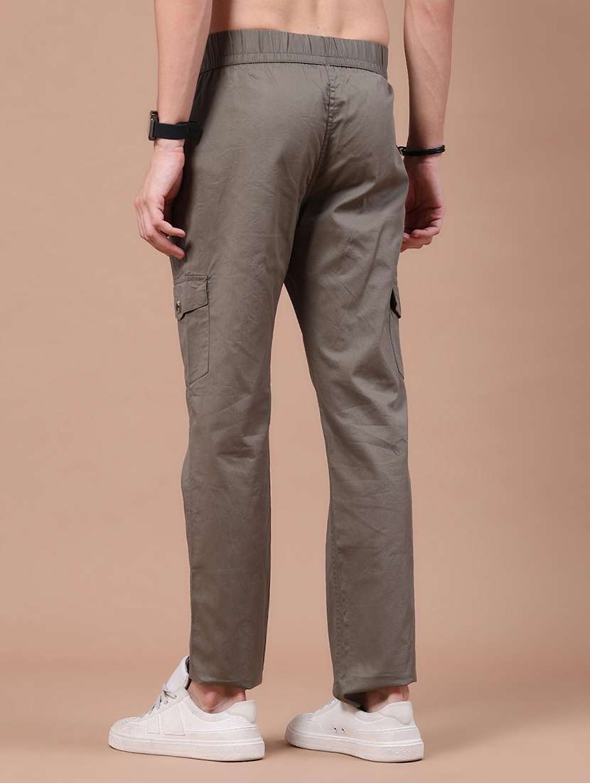 men solid mid rise regular fit cargo  - 22562326 -  Standard Image - 3