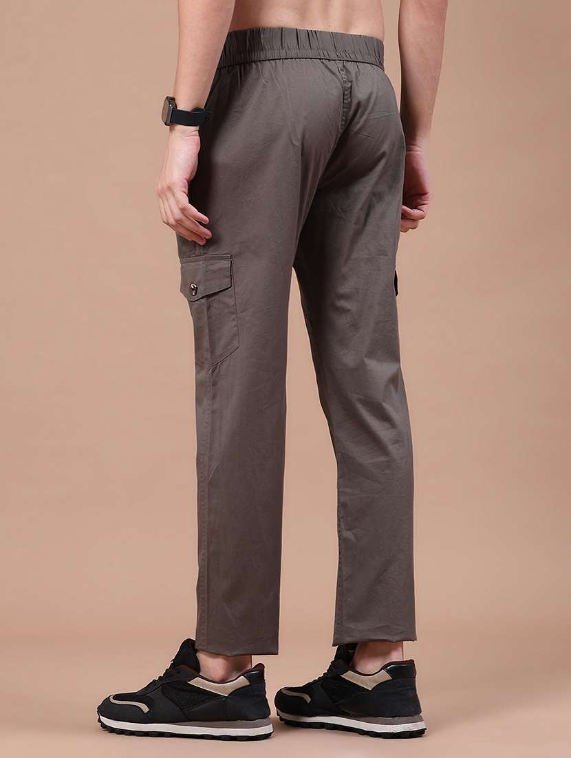 men solid mid rise regular fit cargo  - 22562327 -  Standard Image - 3