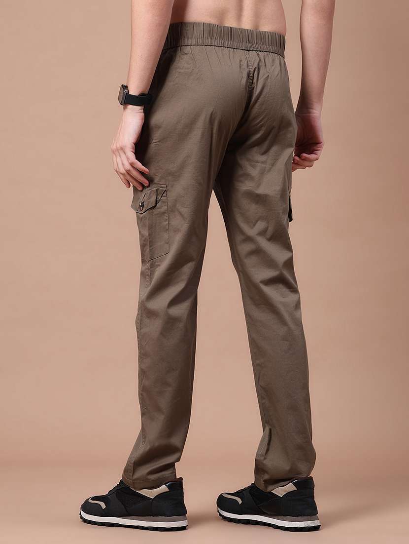 men solid mid rise regular fit cargo  - 22562328 -  Standard Image - 3