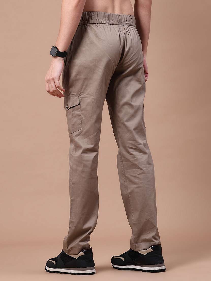 men solid mid rise regular fit cargo  - 22562329 -  Standard Image - 3