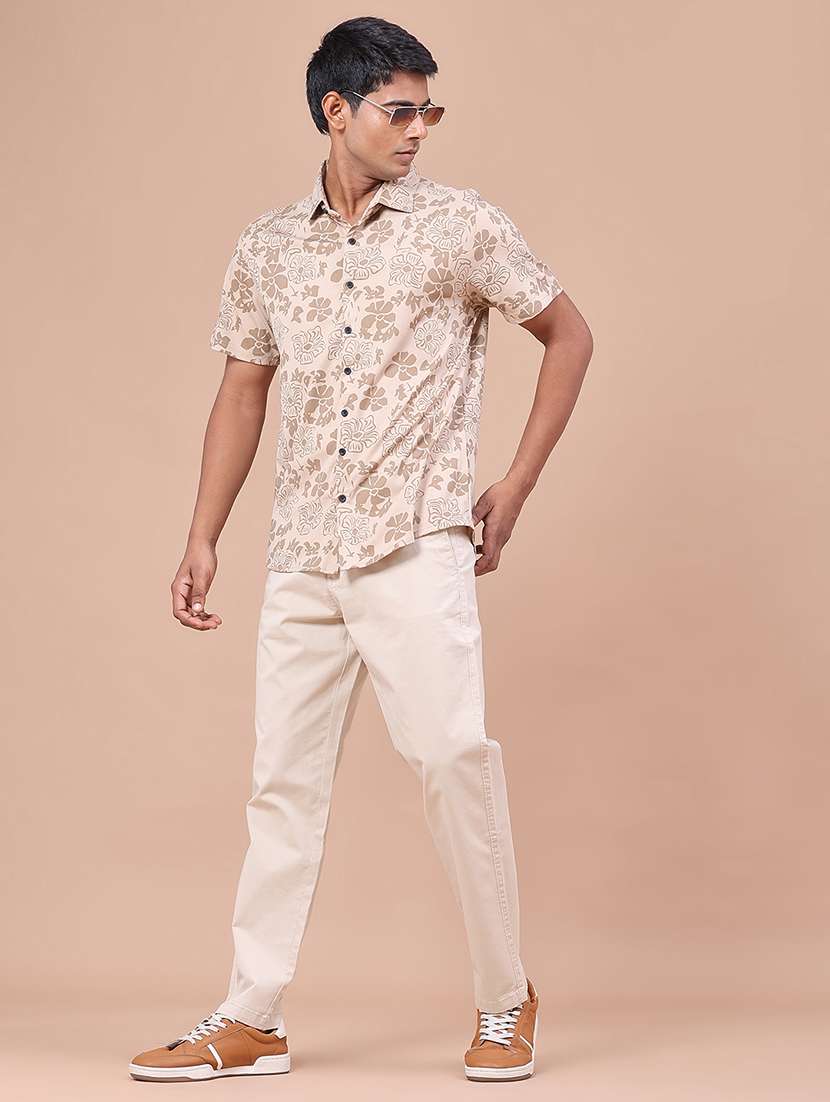Men Solid Mid Rise Chinos Casual Trouser - 22562555 -  Standard Image - 5