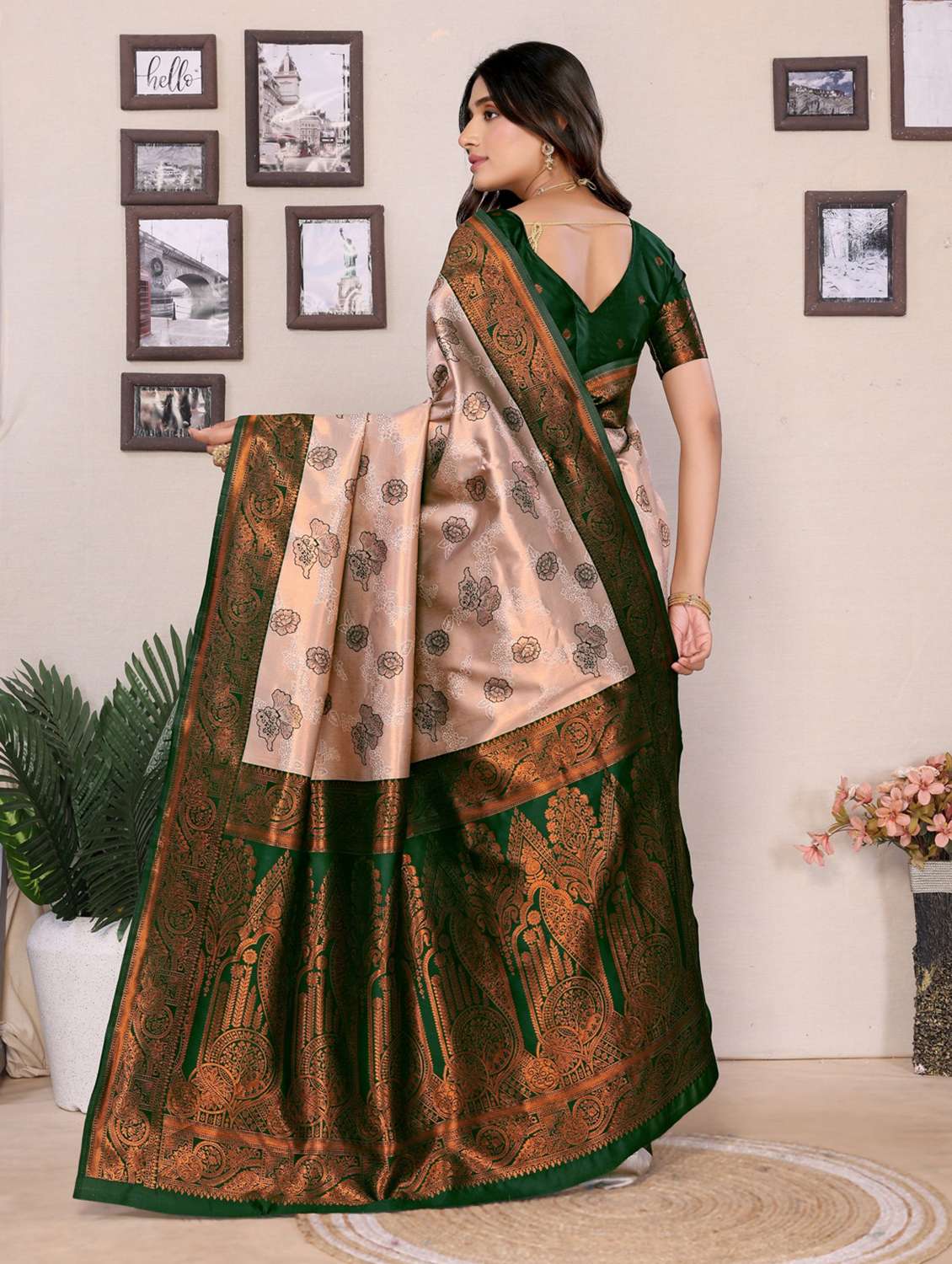 women self design banarasi saree with blouse - 22562828 -  Standard Image - 3