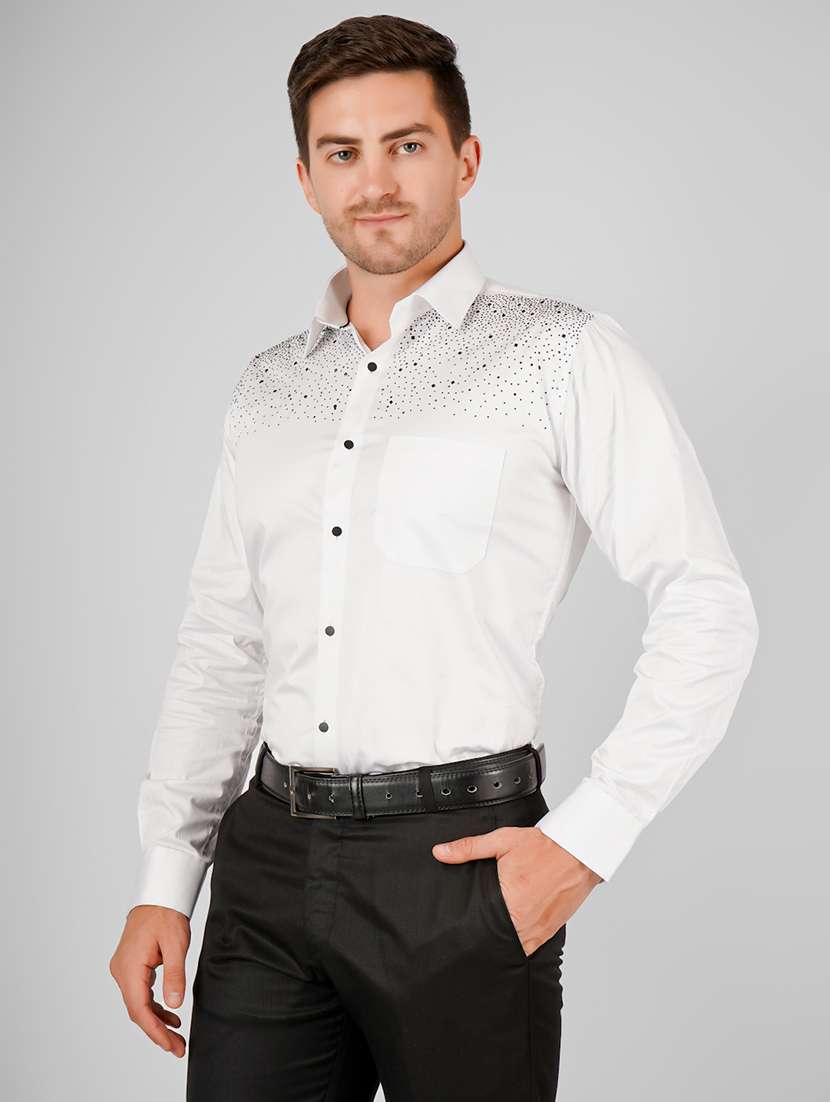 men embellished long sleeve slim fit casual shirt - 22562948 -  Standard Image - 3