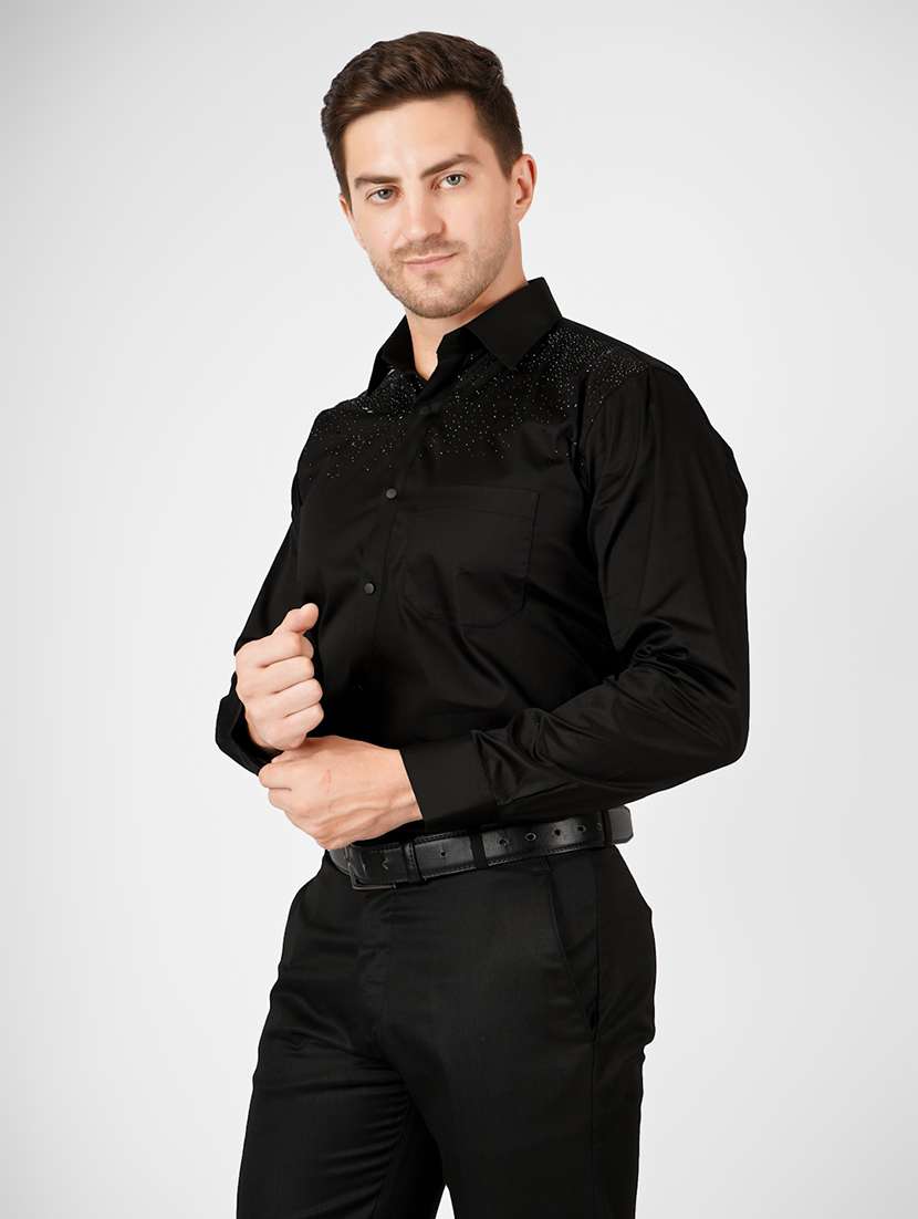 Men Embellished Long Sleeve Slim Fit Casual Shirt - 22562949 -  Standard Image - 3