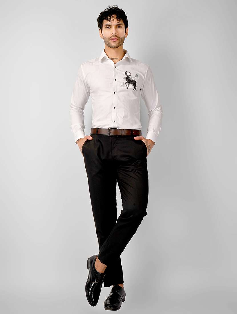Men Embellished Long Sleeve Slim Fit Casual Shirt - 22562952 -  Standard Image - 5