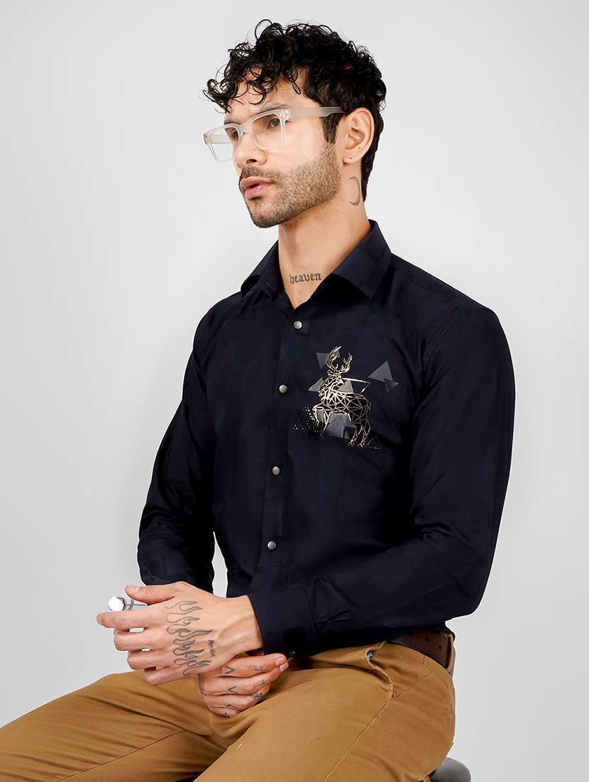 men embellished long sleeve slim fit casual shirt - 22562954 -  Standard Image - 5