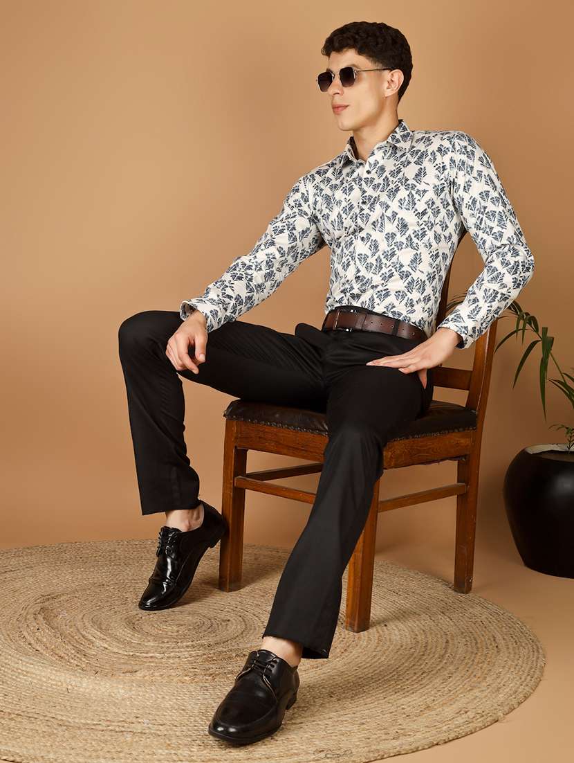 men printed long sleeve slim fit casual shirt - 22562963 -  Standard Image - 5