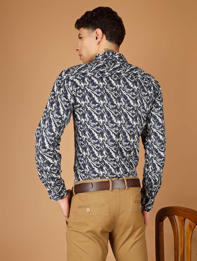 Men Printed Long Sleeve Slim Fit Casual Shirt - 22562965 -  Standard Image - 3