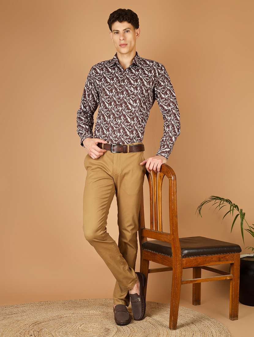 men printed long sleeve slim fit casual shirt - 22562966 -  Standard Image - 5