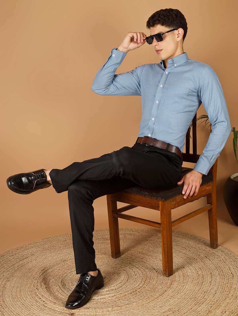 Men Solid Long Sleeve Slim Fit Formal Shirt - 22562967 -  Standard Image - 5