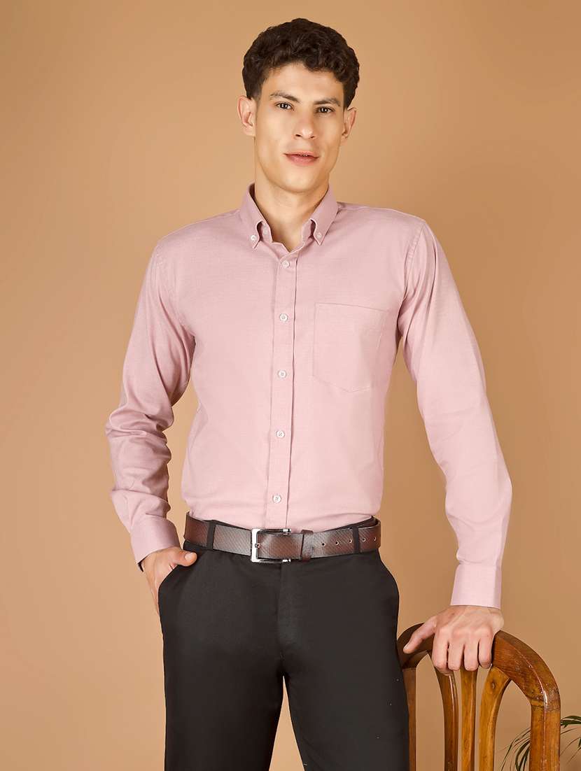 men solid long sleeve slim fit formal shirt