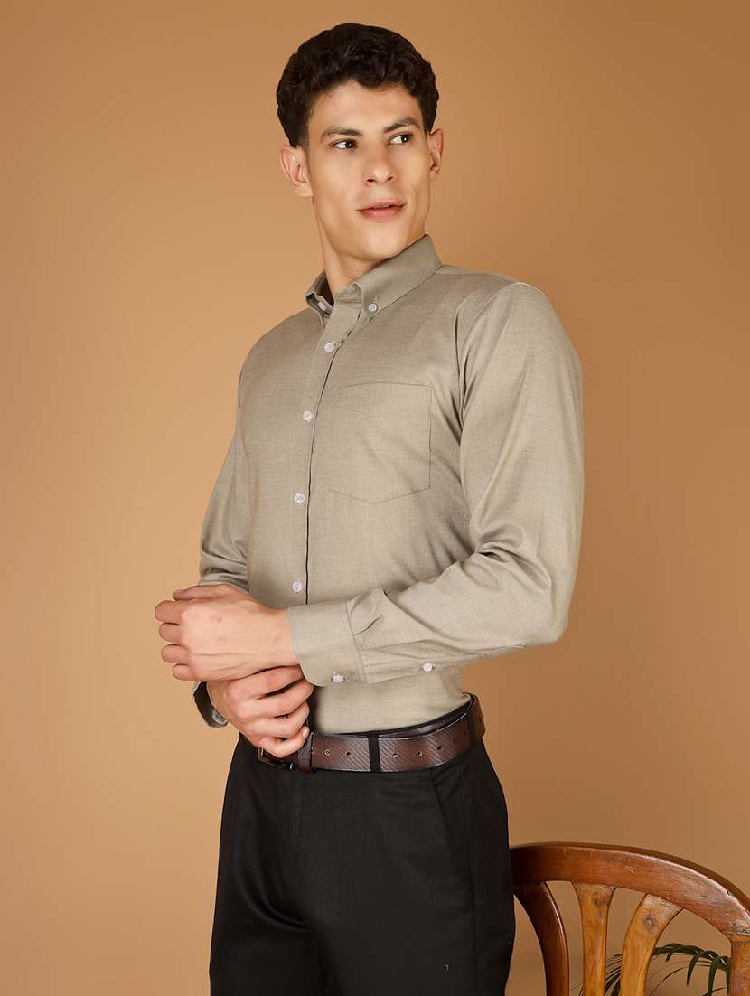 Men Solid Long Sleeve Slim Fit Formal Shirt - 22562969 -  Standard Image - 3